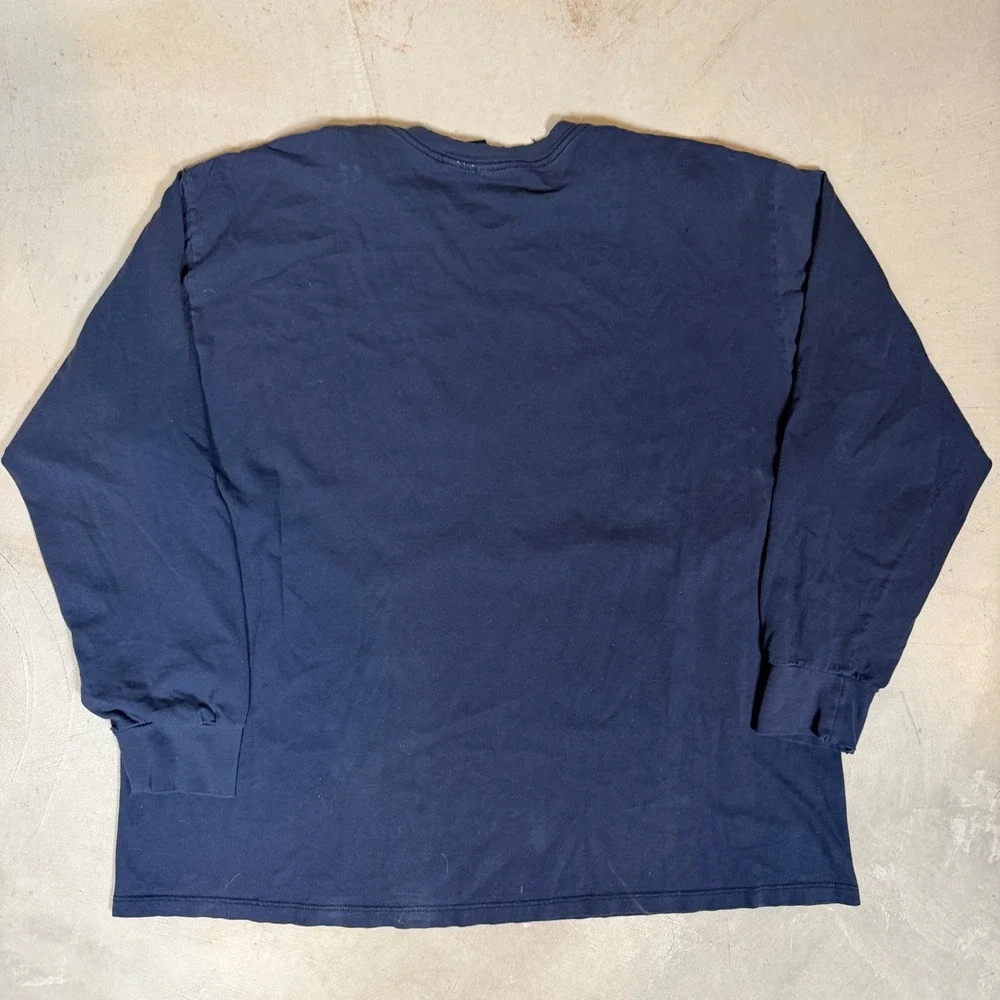 Vintage Polo Sport RLX Skier Graphic Long Sleeve T-Shirt‎ Navy Blue Mens XL USA